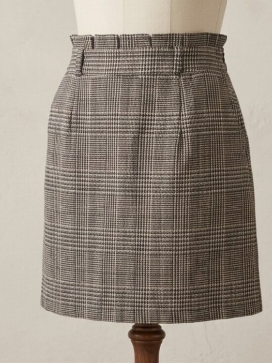 Dresses & Skirts - Plaid Paperbag Waist Mini Skirt Preppy Academia Schoolgirl Fall Winter Large